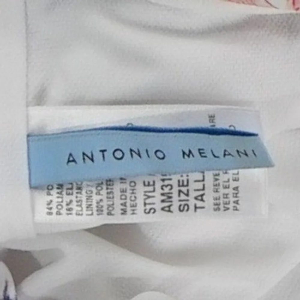 New Antonio Melani One Piece Swimsuit Women's Size 8 White Floral‎ Lace Up